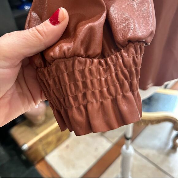 Faux-Leather Mock-Neck Top by INC International Concepts Size M - Picture 7 of 13